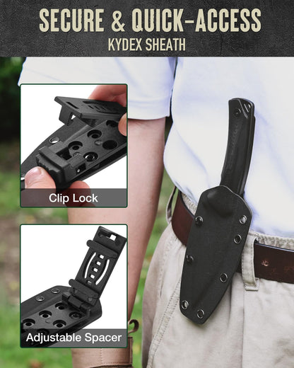 Mossy Oak 8 Inch Fixed Blade Knife with Kydex Sheath