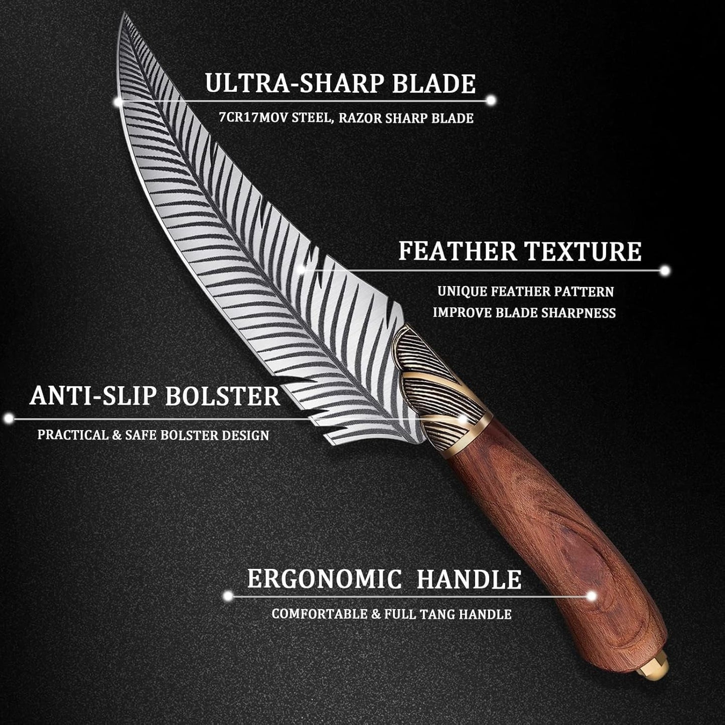 Huusk Japanese Meat Cleaver Knife, High Carbon Steel with Sheath | Hand Forged Japanese Style Blade, Multipurpose for Kitchen Camping BBQ, Holiday Gift for Thanksgiving & Christmas