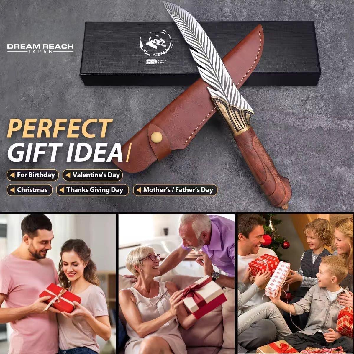 Huusk Japanese Meat Cleaver Knife, High Carbon Steel with Sheath | Hand Forged Japanese Style Blade, Multipurpose for Kitchen Camping BBQ, Holiday Gift for Thanksgiving & Christmas