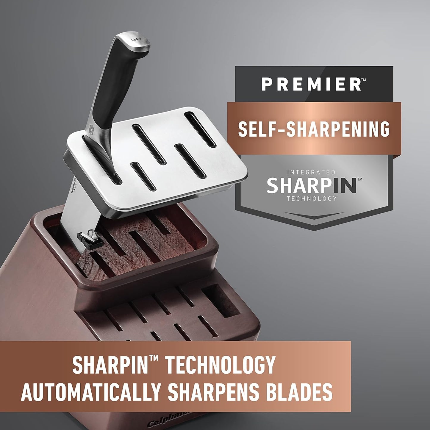 ® Premier™ SharpIN Knife Set with Sharpening Knife Block, 15 Piece, Carbon Steel