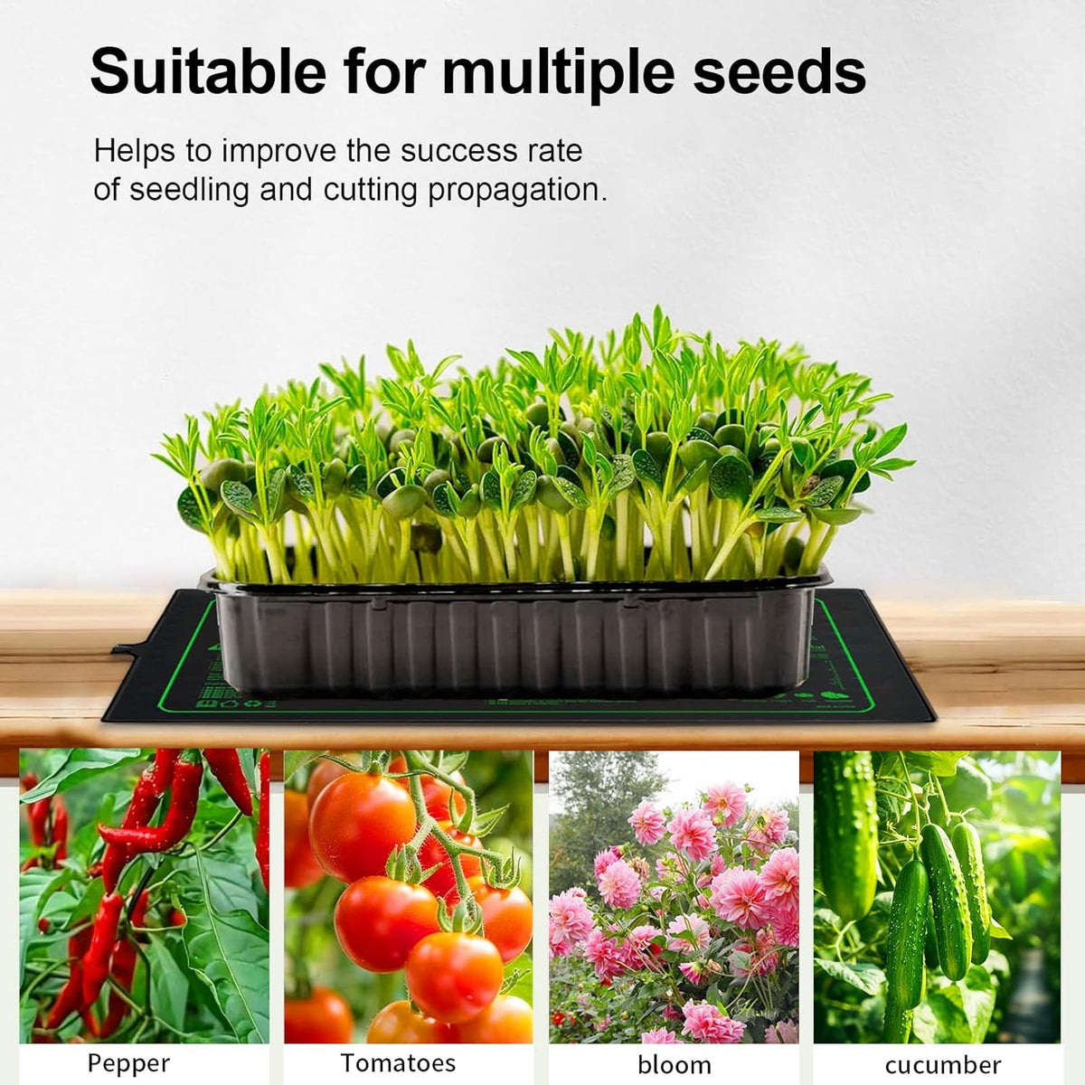 Upgrade 20" x 10" Durable Waterproof Seedling Heat Mat with ETL Certified, Warm Hydroponic Heating Pad for Germination,Indoor Plant Gardening and Cutting, Brewing and Seed Starting Greenhouse