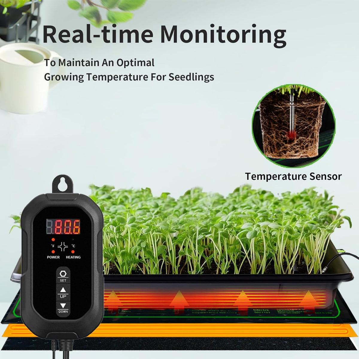 Upgrade 20" x 10" Durable Waterproof Seedling Heat Mat with ETL Certified, Warm Hydroponic Heating Pad for Germination,Indoor Plant Gardening and Cutting, Brewing and Seed Starting Greenhouse