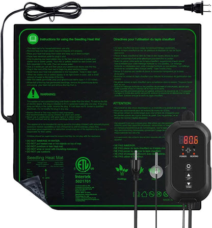 Upgrade 20" x 10" Durable Waterproof Seedling Heat Mat with ETL Certified, Warm Hydroponic Heating Pad for Germination,Indoor Plant Gardening and Cutting, Brewing and Seed Starting Greenhouse
