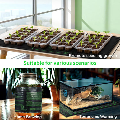 Upgrade 20" x 10" Durable Waterproof Seedling Heat Mat with ETL Certified, Warm Hydroponic Heating Pad for Germination,Indoor Plant Gardening and Cutting, Brewing and Seed Starting Greenhouse