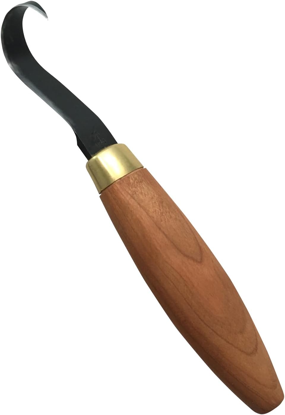 Wood Carving Knife | Single Bevel Sloyd Hook Knife | Wood Carving Tools for Spoons & Hollowing Bowls | 1095 High Carbon Steel Blades | Ergonomic Cherry Hardwood Handle | KN52 | Made in the U.S