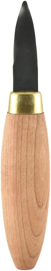 Wood Carving Knife | Single Bevel Sloyd Hook Knife | Wood Carving Tools for Spoons & Hollowing Bowls | 1095 High Carbon Steel Blades | Ergonomic Cherry Hardwood Handle | KN52 | Made in the U.S