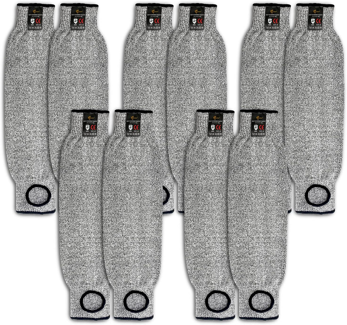 Protective Arm Sleeves Arm Protectors for Thin Skin and Bruising | Black,Large,No Thumb Hole,EN388 Level 5 Cut Resistant Safety Work Sleeves for Gardening,Farming,Sun Protection