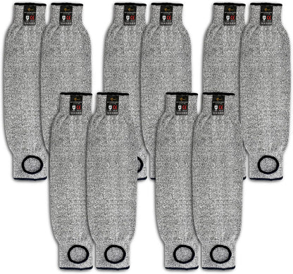 Protective Arm Sleeves Arm Protectors for Thin Skin and Bruising | Black,Large,No Thumb Hole,EN388 Level 5 Cut Resistant Safety Work Sleeves for Gardening,Farming,Sun Protection