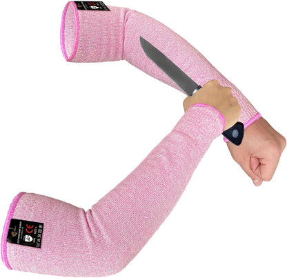 Protective Arm Sleeves Arm Protectors for Thin Skin and Bruising | Black,Large,No Thumb Hole,EN388 Level 5 Cut Resistant Safety Work Sleeves for Gardening,Farming,Sun Protection
