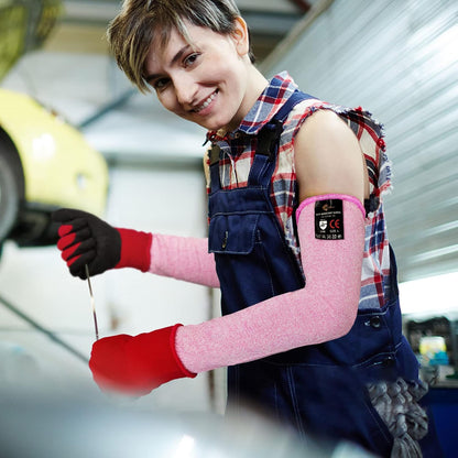 Protective Arm Sleeves Arm Protectors for Thin Skin and Bruising | Black,Large,No Thumb Hole,EN388 Level 5 Cut Resistant Safety Work Sleeves for Gardening,Farming,Sun Protection
