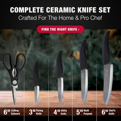 ceramic knives set for kitchen in gift box, set of 2 ceramic knife with cover, 5.5" santoku & 4.5" utility for home cooks, Ultra Sharp, lightweight, rust-free, dishwasher safe (Off-white handle)