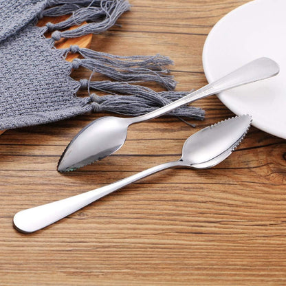 Set of 3 Stainless Steel Grapefruit Spoons with Serrated Edges and Grapefruit Knives - Perfect Utensils for Scooping and Piercing Citrus Fruit, Grapefruit Knives, Grapefruit Utensils