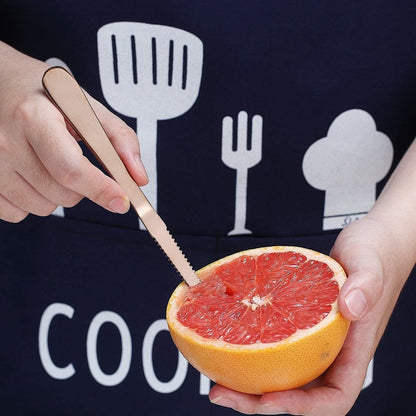 Set of 3 Stainless Steel Grapefruit Spoons with Serrated Edges and Grapefruit Knives - Perfect Utensils for Scooping and Piercing Citrus Fruit, Grapefruit Knives, Grapefruit Utensils