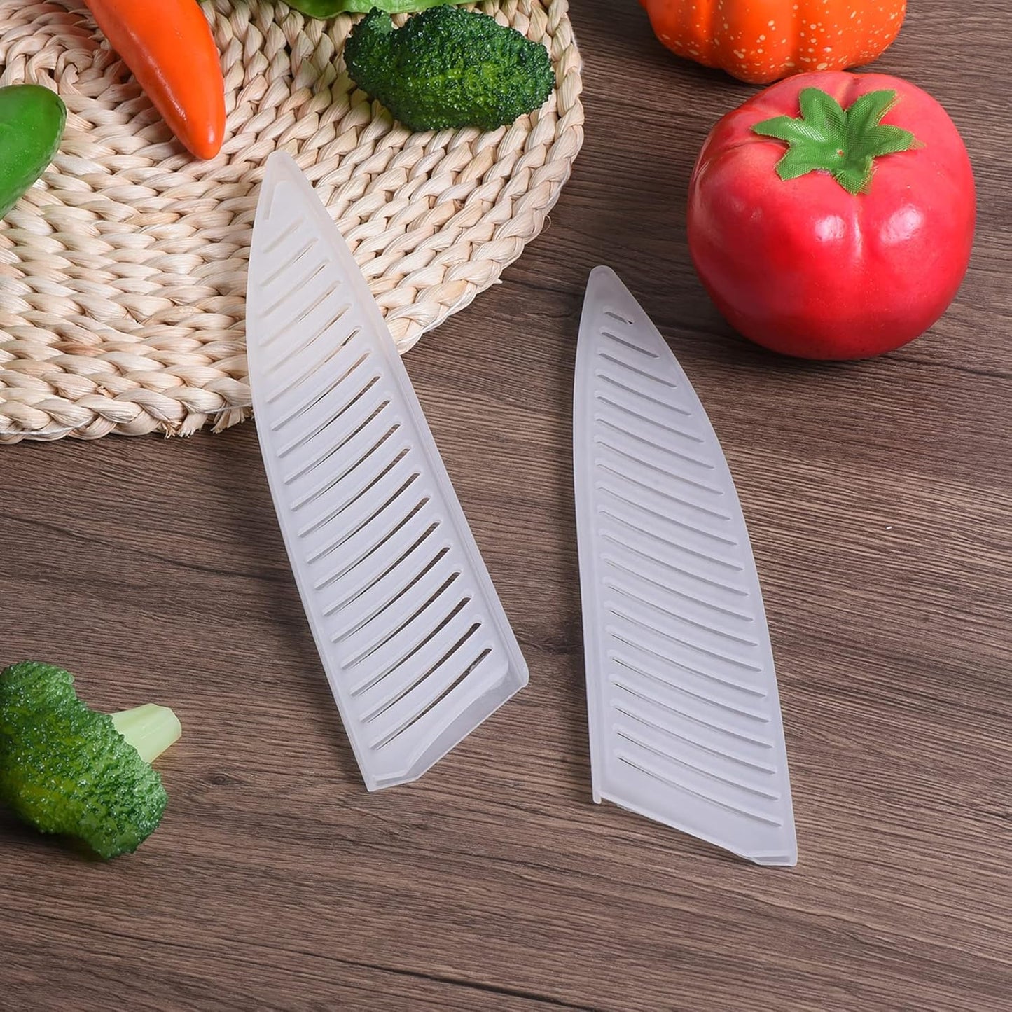 PP Safety Knife Cover Sleeves for 8" Chef Knife, 2 Pack Knives Edge Guard Blade Protector Universal Knife Sheath for Kitchen, White