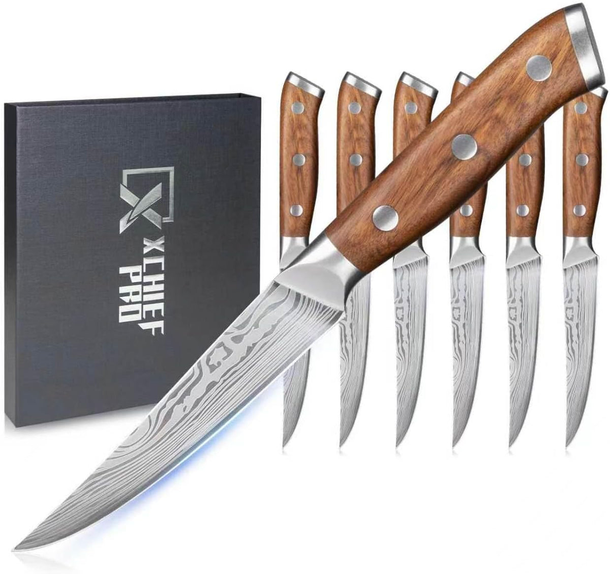 Steak Knives Set of 4, 4.5 Inch High Carbon Stainless Steel, Gift Box