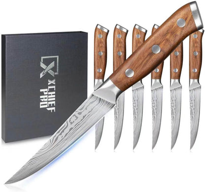 Steak Knives Set of 4, 4.5 Inch High Carbon Stainless Steel, Gift Box