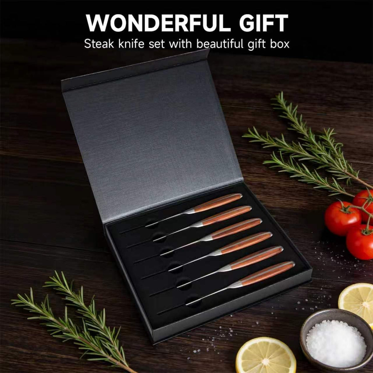 Steak Knives Set of 4, 4.5 Inch High Carbon Stainless Steel, Gift Box