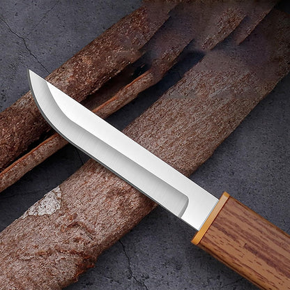 4 Pcs Paring Knife with Wooden Handle, 7.2 Inch Stainless Steel Sharp Fruits and Vegetable Knives for Kitchen, Party, Travel and Outdoors (Brown)