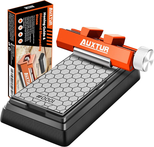 chisel sharpening jig with Honing Guide Tool Set for Woodworking,Flattening Stone,Complete Sharpening System Woodworking Tools for Chisel Sharpening and Plane Restoration(guide+stone)