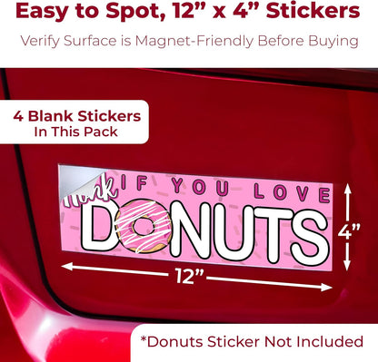 Cut-to-Size Bumper Sticker Magnetizer 4 Pack: Turn Any Decal Into a Strong Magnet. Durable & Weatherproof Magnetic Strip Protects Paint & Allows for Easy Swaps. Flexible 4x12 Sheet Guaranteed to Stick