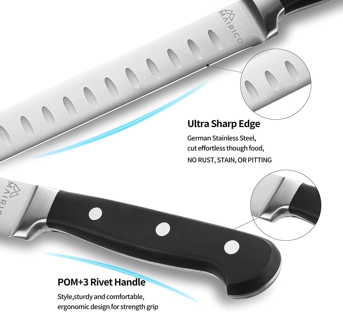 Brisket Slicing Knife - Ultra Sharp Premium 11-inch Stainless Steel Carving Knife for Slicing Roasts, Meats, Fruits and Vegetables