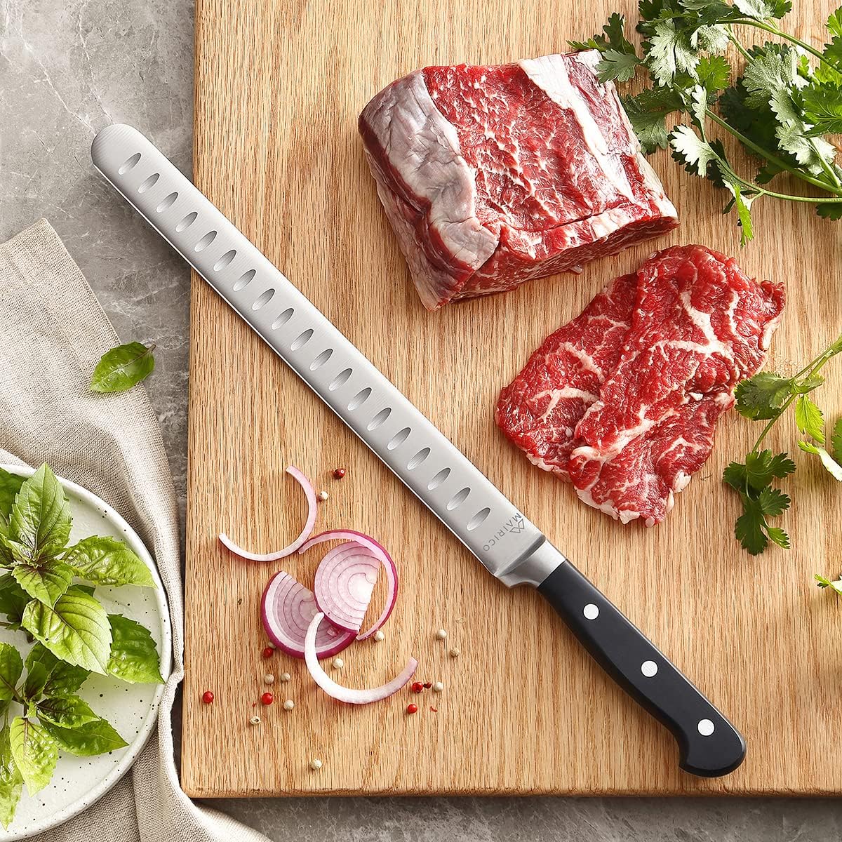 Brisket Slicing Knife - Ultra Sharp Premium 11-inch Stainless Steel Carving Knife for Slicing Roasts, Meats, Fruits and Vegetables
