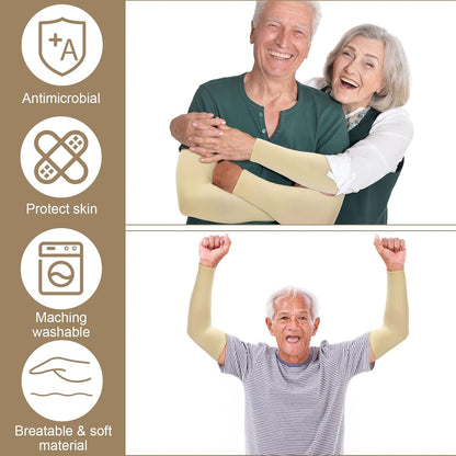 8 Pairs Elderly Skin Thin Protector Sleeves Bruise Abrasions Protective Arm Sleeve