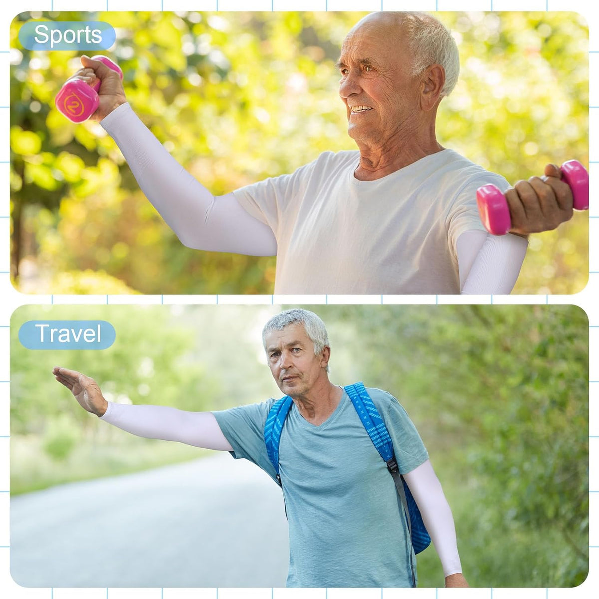 8 Pairs Elderly Skin Thin Protector Sleeves Bruise Abrasions Protective Arm Sleeve
