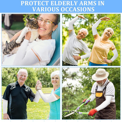 8 Pairs Elderly Skin Thin Protector Sleeves Bruise Abrasions Protective Arm Sleeve