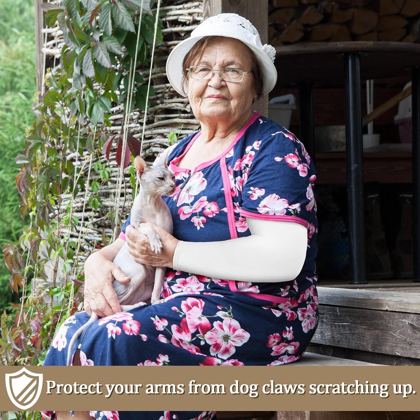 8 Pairs Elderly Skin Thin Protector Sleeves Bruise Abrasions Protective Arm Sleeve