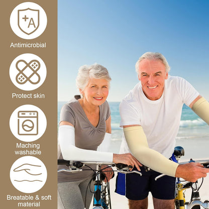 8 Pairs Elderly Skin Thin Protector Sleeves Bruise Abrasions Protective Arm Sleeve