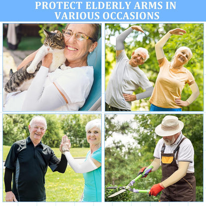 8 Pairs Elderly Skin Thin Protector Sleeves Bruise Abrasions Protective Arm Sleeve