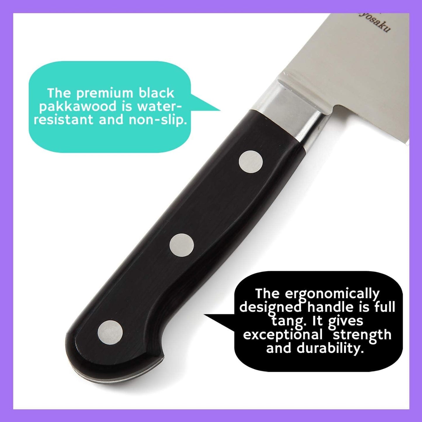 Japanese Chef Knife INOX AUS-8A Stainless Steel Black Pakkawood Handle, Gyuto 8.3-inch (210mm)