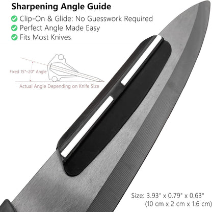 Diamond Sharpening Stone Set, Whetstone Knife Sharpener Kit with Angle Guide & Non-Slip Bases - 3 Large Diamond Plate (240/600/1200 Grit) & 3 Portable Stones (400/1000/3000 Grit) Honing Stone