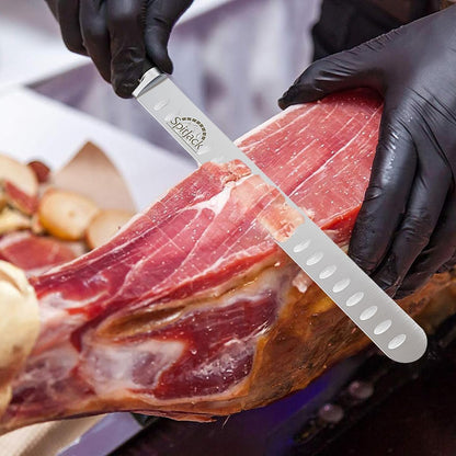 Brisket Knife for Meat Carving and Smoked Meat and Turkey Slicing - Stainless Steel, Granton Edge, 11 Inch Blade, BBQ Competition Chef Series
