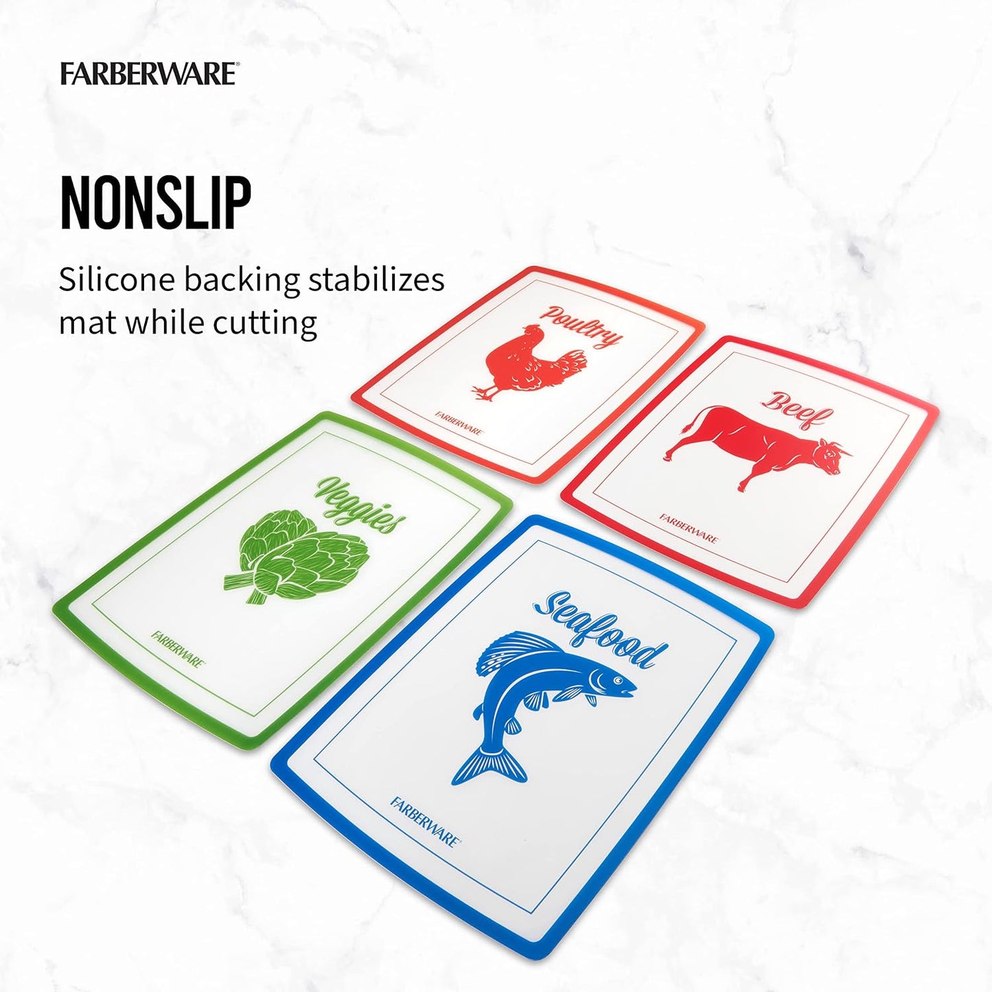 Flexible Cutting Mat Set, 4-Piece, 11 x 15 Inch