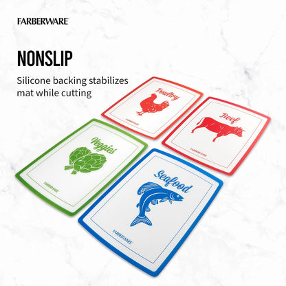 Flexible Cutting Mat Set, 4-Piece, 11 x 15 Inch