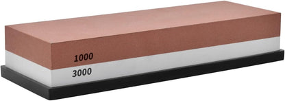Premium Whetstone Knife Sharpening Stone 2 Side Grit 1000/3000 Waterstone- Whetstone Knife Sharpener- NonSlip Silicone Base