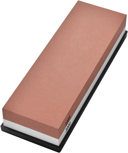 Premium Whetstone Knife Sharpening Stone 2 Side Grit 1000/3000 Waterstone- Whetstone Knife Sharpener- NonSlip Silicone Base