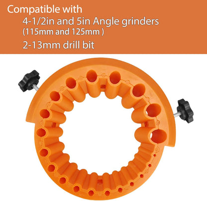 Drill Bit Sharpener Attachment for 4-1/2in & 5in Angle Grinders, Fits 1/8" to 1/2" (3-12.5mm) Bits, Heavy Duty High-Strength Tool for Restoring Old Bits (Orange)