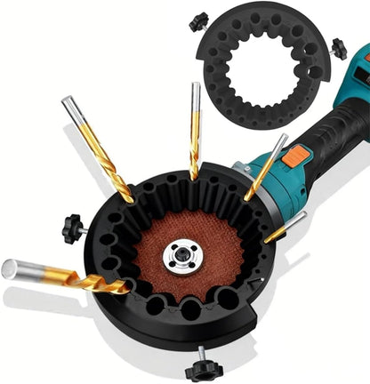 Drill Bit Sharpener Attachment for 4-1/2in & 5in Angle Grinders, Fits 1/8" to 1/2" (3-12.5mm) Bits, Heavy Duty High-Strength Tool for Restoring Old Bits (Orange)