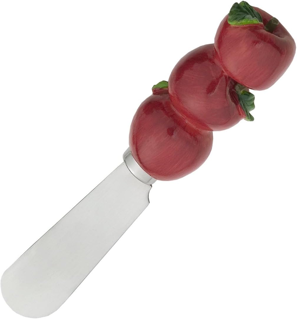 Pineapple Cheese Spreaders, Hand-Painted Resin Handles with Stainless Steel Blades for Spreading Cream Cheese, Butter, Jam, or Sandwich, Set of 4