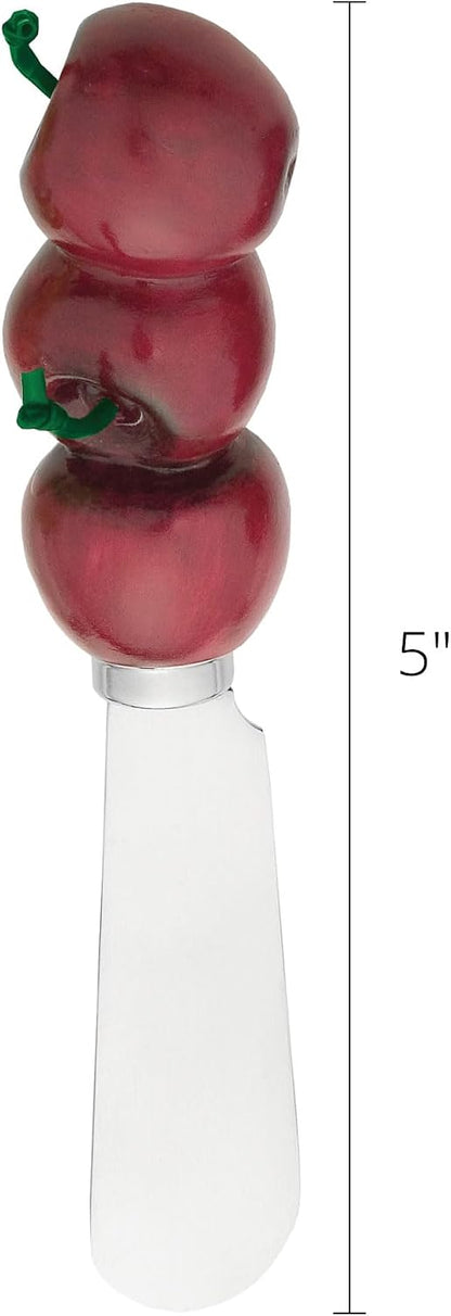 Pineapple Cheese Spreaders, Hand-Painted Resin Handles with Stainless Steel Blades for Spreading Cream Cheese, Butter, Jam, or Sandwich, Set of 4