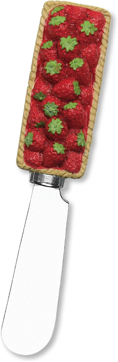 Pineapple Cheese Spreaders, Hand-Painted Resin Handles with Stainless Steel Blades for Spreading Cream Cheese, Butter, Jam, or Sandwich, Set of 4