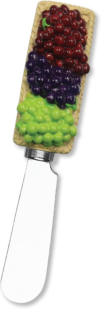 Pineapple Cheese Spreaders, Hand-Painted Resin Handles with Stainless Steel Blades for Spreading Cream Cheese, Butter, Jam, or Sandwich, Set of 4