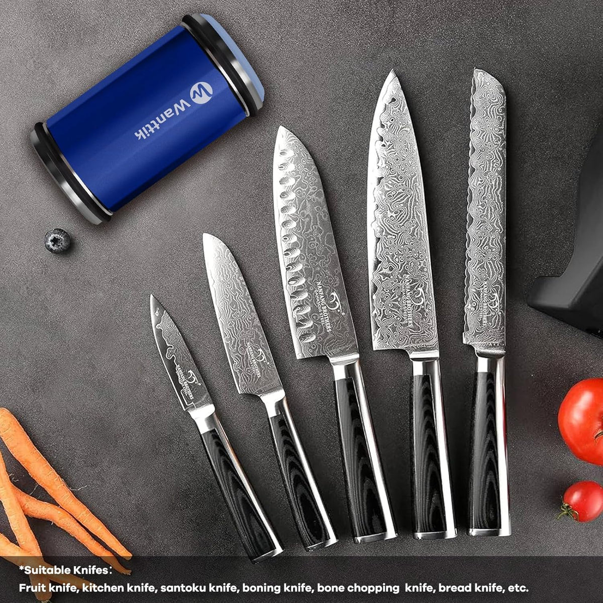 Rolling Knife Sharpener Kit, Upgraded Roller Knife Sharpener with Leather Strop for Kitchen Knives, 4-Disc Rolling Stone Sharpener with 15&18&20&22 Degree Sharpening, Gold