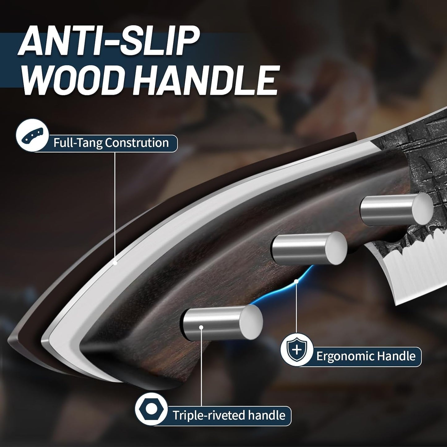 Brisket Carving BBQ Knife - Meat Slicing Trimming | Hand Forged Full Tang Slicer Knives for Meat Cutting Turkey Ham, Gifts for Men Women 9.4"