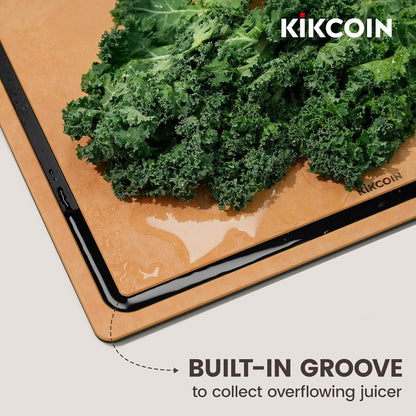 Wood Cutting Board Set of 3, Cutting Boards for Kitchen with Holder Dishwasher Safe Non-slip Chopping Board with Juice Groove, Wood Fiber Composite Cutting Boards