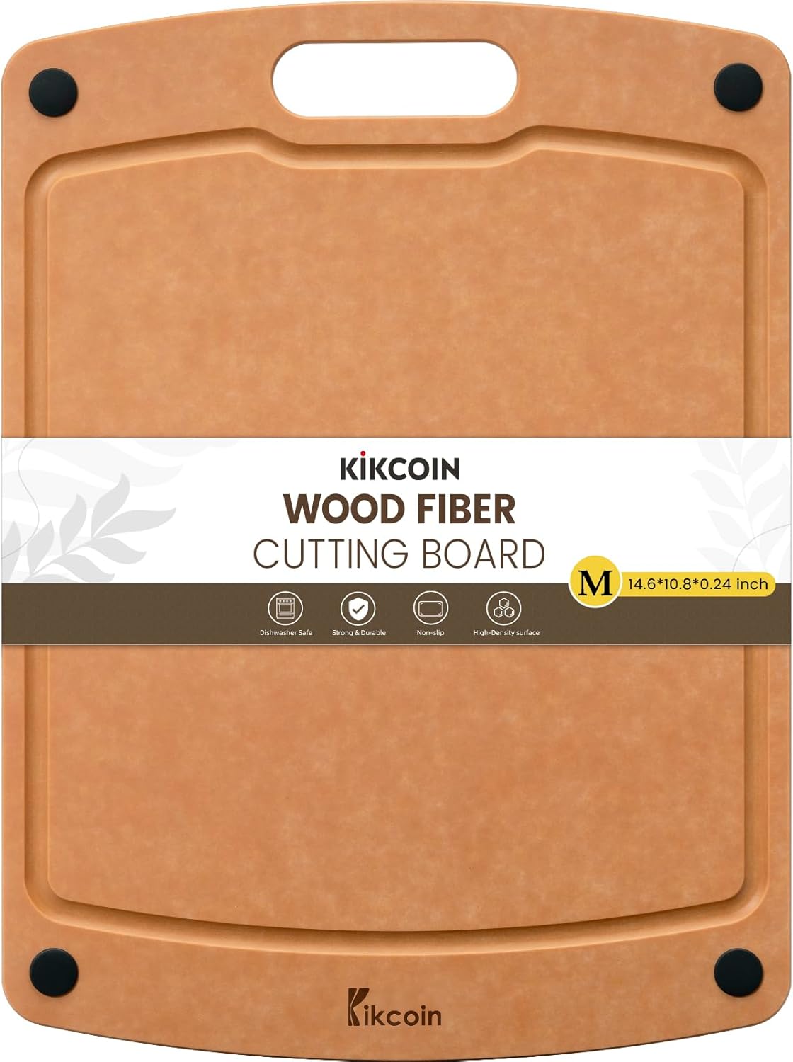 Wood Cutting Board Set of 3, Cutting Boards for Kitchen with Holder Dishwasher Safe Non-slip Chopping Board with Juice Groove, Wood Fiber Composite Cutting Boards