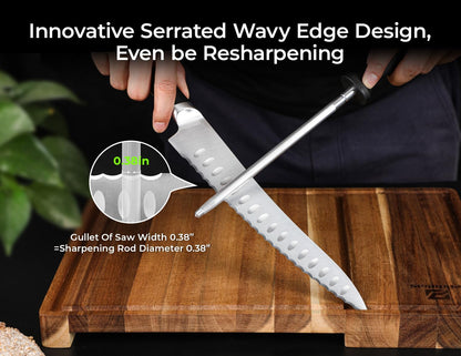 Bread Slicer With Bread knife, 4 Thickness Adjustable | World's 1st Horizontal Bread Cutter for Homemade Bread, Paired With Multifunction Serrated Knife for Efficient Slicing